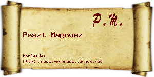 Peszt Magnusz névjegykártya